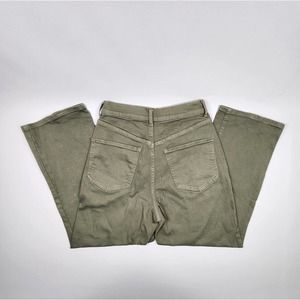 Express | Green Cropped Women Jeans, Size 2